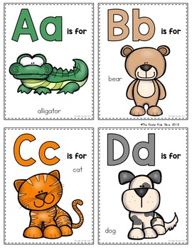 zoo animals alphabet flash cards by the kinder kids tpt