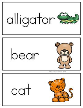 Preview of Zoo Animals Alphabet Word Wall