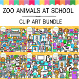 Zoo Animals At School Clip Art GROWING Bundle
