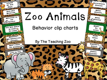 zoo animals behavior clip chart jungle safari theme by the teaching zoo