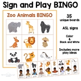 Zoo Bingo Game | 35 Zoo Bingo Cards with ASL Sign Language