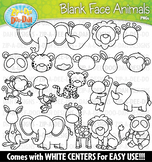 Zoo Animals Blank Faces Clipart Set {Zip-A-Dee-Doo-Dah Designs}