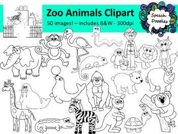 zoo black and white clipart