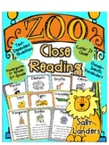 Zoo Animals Close Reading Pack - Kindergarten, 1st & 2nd Grade