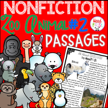Preview of Zoo Animals Close Reading Passages Comprehension Questions Writing Activities