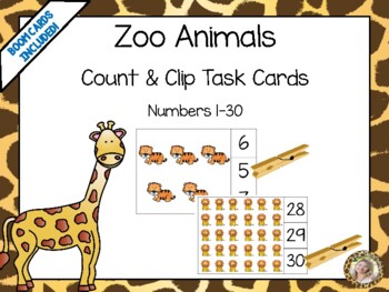 Preview of Math Task Cards | Count and Clip Numbers 1-30