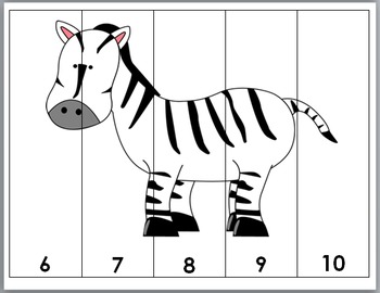 Zoo Math Number Puzzles 1-10 - Zoo Animals