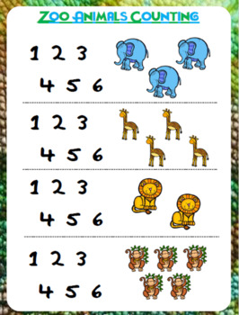 Zoo Animals Counting Worksheet by Prestige English | TpT