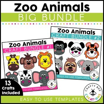 Preview of Zoo Crafts Zoo Animals Jungle Theme Activities Bulletin Board Art Field Trip