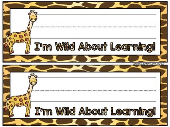 Zoo Animals Desk Name Plates {Jungle Safari Theme} by The Teaching Zoo