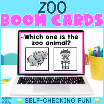 Preview of Zoo Animals Digital Boom Cards™ BUNDLE