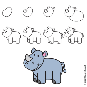 Zoo Animals Directed Drawing Clip Art by Clip Art Corral | TPT