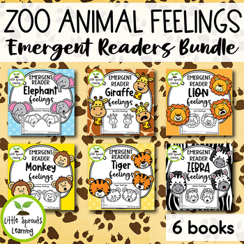 Preview of Zoo Animals Feelings  (Social Emotional Learning) Emergent Readers BUNDLE