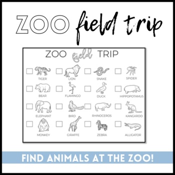 my zoo animal checklist