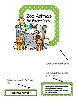 Zoo Animals File Folder Game by Preschool in Paradise | TpT