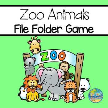 Zoo Animals File Folder Game by Preschool in Paradise | TPT