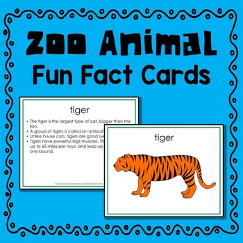 Zoo Animal Fun Fact Cards (informational text) by Elizabeth McCarter