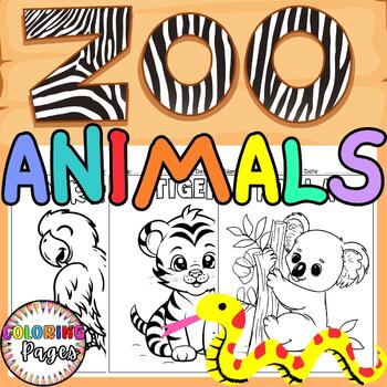 Preview of Zoo Animals Activities Kindergarten Preschool Woodland Forest Coloring Pages