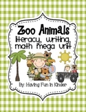 Zoo Animals Literacy, Writing, and Math MEGA Unit