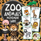 Zoo Animals Movement Cards and Brain Breaks (Transition activity)