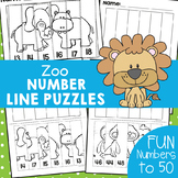 Zoo Animals Number Line Puzzles