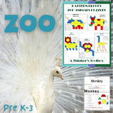 Zoo Animals Pattern Block Mat Printables & Worksheets