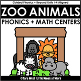 Zoo Animals Phonics and Math Centers