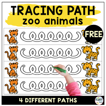 Preview of Zoo Animals Printable Worksheets Tracing Lines for End of the Year Activities