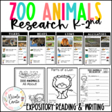 Zoo Animals Research Book Project- Expository Writing for K-2