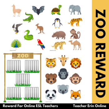 zoo animals printable reward for online esl 25 animal props and zoo background