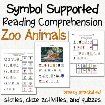 Zoo Animals - Symbol Supported Reading Comp for Special Ed #homepacket