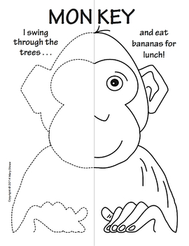 Zoo Animals Symmetry Activity Coloring Pages by Mary Straw | TpT