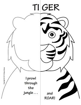 Zoo Animals Symmetry Activity Coloring Pages by Mary Straw | TpT