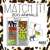 Zoo Animals Themed Matching Independent Work Task