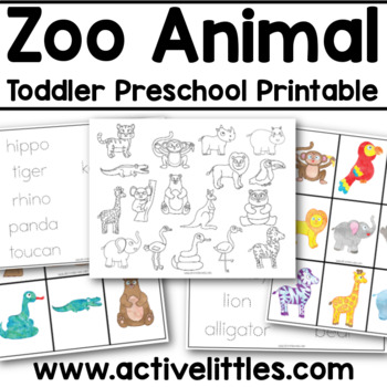 Preview of Zoo Animals Toddler Preschool Pre-K