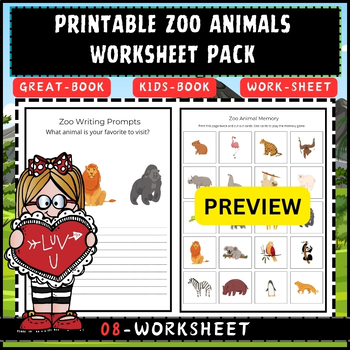 Preview of Zoo Animals Workbook Pack Printable