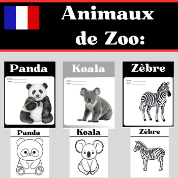 Preview of Zoo Animals ; Worksheets  and Flash cards in Frensh :