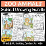 Zoo Animals Writing Center BUNDLE grades k-1 | Directed Dr