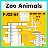 Zoo Animals puzzle graphics for commercial use