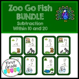 Zoo BUNDLE Go Fish Math Center Subtraction Within 10 and S