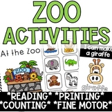 Zoo Animal Printable Worksheets. Coloring Pages, Reading M