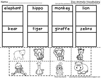 zoo centers supplementary activities for kindergarten by mrspayton