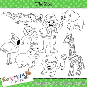 zoo animal clip art by ramonam graphics teachers pay teachers