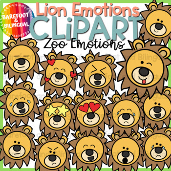 Preview of Zoo Clipart - Lion Emotions - Lion Clipart