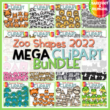 Preview of Zoo Animal Clipart - MEGA Shape Clipart Bundle