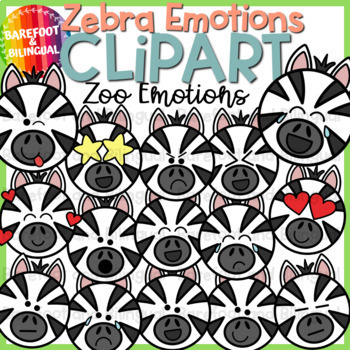 Preview of Zebra Clipart - Emotions Clipart - Zoo Clipart