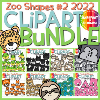 Preview of Zoo Clipart - Zoo Shapes 2 Clipart Bundle - Zoo Animals