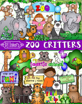 Preview of Zoo Critters Clip Art - Animal Fun for Kids and Field Trips