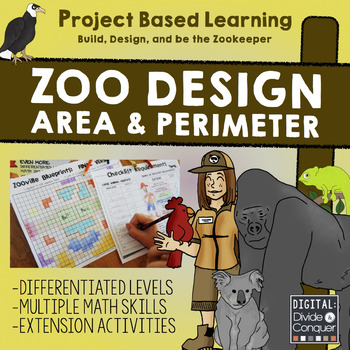 Preview of Project Based Learning: Zoo Design, Area & Perimeter (PBL) Now For Google Slides