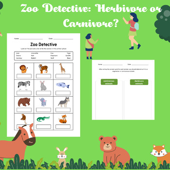 Preview of Zoo Detective: Herbivore or Carnivore?